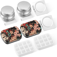 8 stuks draagbare mini-paletten aquarel blikken doos 12 verfmengbakken
