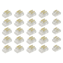 25-teiliges 2-poliges 5-mm-COB-LED-Streifen-Anschlussset für Streifen-zu-Draht- und Streifen-zu-Streifen-Verbindungen an 5-V-24-V-Gleichstromleuchten