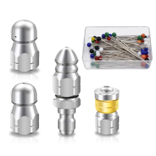 6-teiliges Kanaldüsen-Set, Edelstahl-Jetter 1/4 Zoll NPT für Hochdruckreiniger, Abflussreinigungswerkzeug