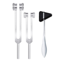 Diapason neurologico, 128Hz+256Hz argento, diapason in lega di alluminio con peso corporeo per set di chakra curativi