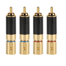 HiFi-connector 10 mm koolstofvezel vergulde lotusplug luidsprekeraansluiting audio-versterker subwooferversterker