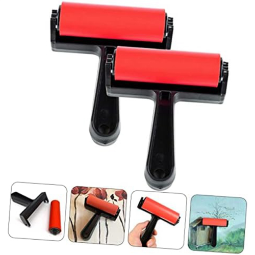Roller Mini Tool Handafdruk Hard Rubber Applicator DIY Proces Borstel Roller, 10 STUKS 2