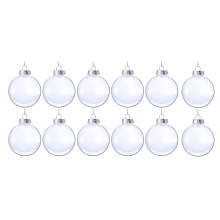 12PCS 60mm Oval Kunststoff Flache Disk Ball Ornamente DIY Lackierbar Leere Transparente Disc Globen Ornament