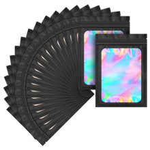 100er-Pack Mylar-Beutel, holografische, geruchsdichte Verpackungsbeutel für kleine Unternehmen, wiederverschließbare Beutel (3 x 5 Zoll)