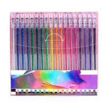 Ensemble de 18 stylos gel flash, carnet de peinture à surbrillance de couleur pour l'écriture, le scrapbooking, le coloriage et les cartes de vœux.