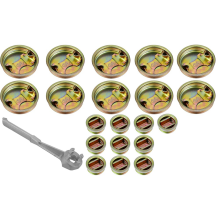 Lot de 20 bouchons de fût en métal avec joint, 2 pouces et 3/4 pouces, capuchon en acier, capuchons de clé en aluminium