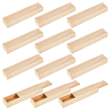 12 stuks onafgewerkte houten doos met schuifdeksel 9 x 2,2 1,2 inch kleine doos container cadeau sieraden potlood