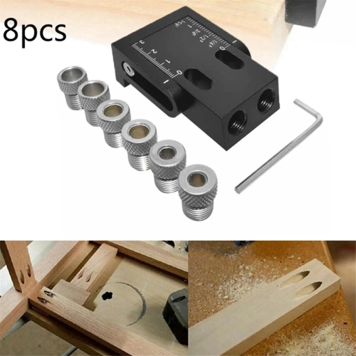 15-Degree Angle Woodworking Oblique Hole Locator 8Pc Drill Guide Set DIY for Tools. 2