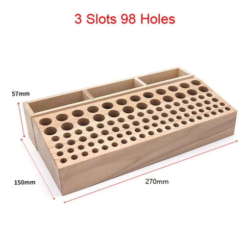 Leather Tools 98-Hole Slotted Beech Tool Rack Carving Punch Diamond Cut Storage DIY 2