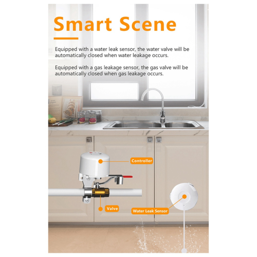 Tuya Smart WiFi Klepmanipulator Gas Verstelbare Waterlek Controller Ondersteunt EU-Plug A 2