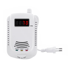 Gasmelder, Alarmsensor Methan Propan, Lecksucher LCD-Sicherheit, EU-Stecker