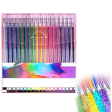 Glitzer-Gelstift-Set, 18-teiliges Stifte-Set mit farbigen Markern zum Schreiben und Zeichnen für Erwachsene