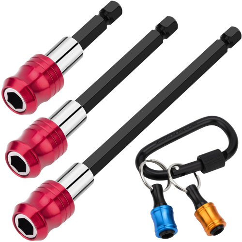 Ensemble d'extensions de forets magnétiques 5 pièces, kit 3 pièces avec 3 tailles et 2 porte-clés