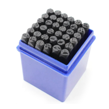 Set da 36 pezzi per punzonatura di numeri inglesi alfanumerici da 4 mm, adatto per strumenti artigianali in pelle per cinture fai da te
