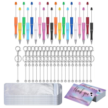 Perlenstift-Schlüsselanhänger, wiederverschließbare Tasche und Dankeskarten-Set, Bastelset, Geschenk
