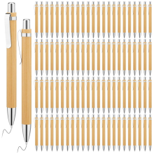 200 Pcs Bambus Kugelschreiber Holz Einziehbare Stift Schwarze Tinte 1mm Holz Nachhaltige