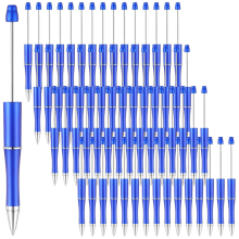 60 Stück Perlenstifte, Perlenstift, süßer, cooler DIY-Kugelschreiber mit schwarzer Tinte für Kinder, Mädchen, Studenten, Lehrer, blau