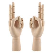 Houten handmodel, 2 stuks, 12 inch linker- en rechterkunstmannequinfiguur voor sieradendisplay en decoratie