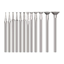 Fresa diamantata a forma di ciotola adatta per utensili rotanti con gambo da 2,35 mm (confezione da 12)