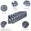 34 Nut and Bolt , Identification Tool Ruler, Size Thread Gauge Standard Metric 7