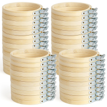 48 stuks 4 inch borduurring mini bamboe rond voor doe-het-zelf handwerk, naaien en knutselen 10 cm