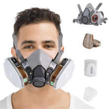 Masque à gaz respiratoire avec filtre 6001, protection nucléaire et chimique contre la peinture, la poussière et les vapeurs organiques, gris
