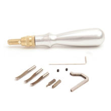 Multifunktionales Aluminium-Griff-Rillenleder-Prozessor-Kantenschneider-DIY-Werkzeugset