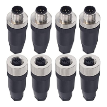 5-poliger Stecker und Buchse für die Luftfahrt-Kabelverbinder, 12 mm, industrieller Rundstecker, IP67, 4er-Set