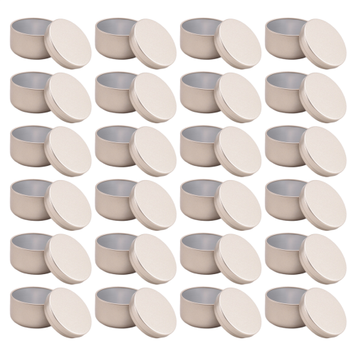24 Pcs Candle Jar Decorative Labels Empty Storage Tins Tin Can Holders Round Containers, A 2