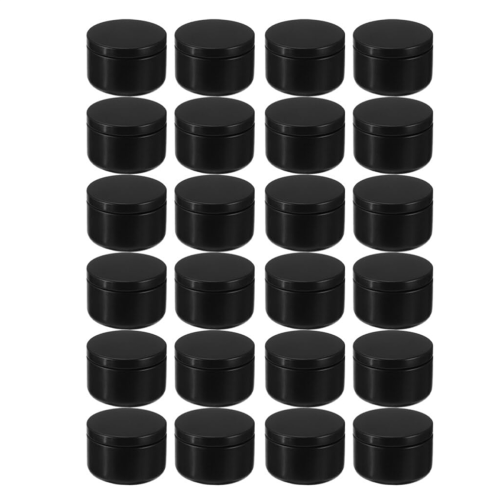 24 Pcs Candle Jar Decorative Labels Empty Storage Tins Tin Can Holders Round Containers, D
