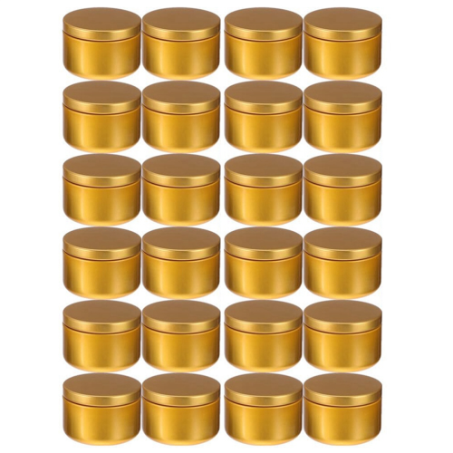 24 Pcs Candle Jar Decorative Labels Empty Storage Tins Tin Can Holders Round Containers, B