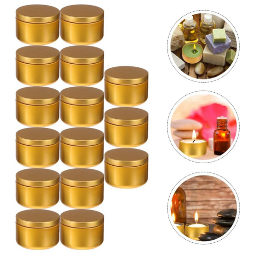 24 Pcs Candle Jar Decorative Labels Empty Storage Tins Tin Can Holders Round Containers, B 2