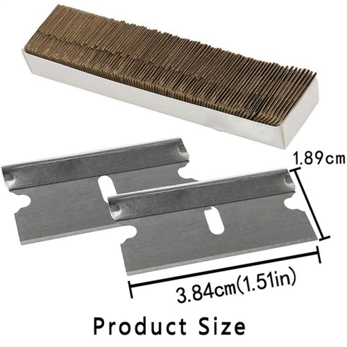 100Pcs Blade Adhesive Decal Sticker Window Residue Cleaning and Removing Tool 2