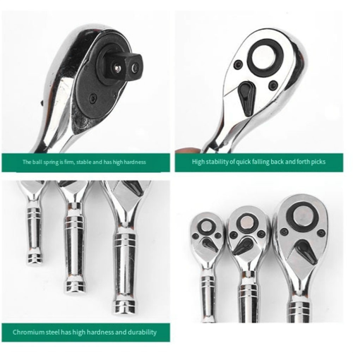 1/4In 3/8In 1/2In Mini Ratchet Wrench 72 Teeth Spanner Portable Torque Wrenches Quick Socket Hand Tools 2