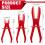 12 stuks slangklemtangen, rood, 3 maten 3
