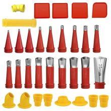 32-teiliges Fugenfinisher-Set mit 18 Düsenspitzen, Werkzeugsatz, 10 Verbindungssockeln und 4 Fugenschabern