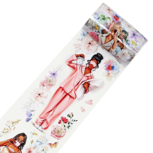Bloom & Wide PET-tape, enkele rol, originele ontwerpen, decoratieve bloemenmeisjes, figuren, transparante lijm
