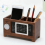Kalender Stift Halter Multifunktionale Desktop Büro Lagerung Box Ornamente Ahorn Holz 5