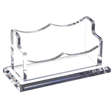 Transparenter horizontaler Visitenkartenhalterständer für den Schreibtisch, Acryl-Desktop-Display, Namenskartenhalter, Organizer, Aufbewahrungsregal