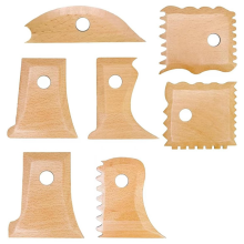 7-teiliges Töpferwerkzeug-Set, Holz-Trimmwerkzeuge, Multishape-Profil-Rippenbündelfuß