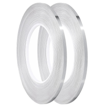 Knutselstriptape, zelfklevende krijtstreeptape, cadeauverpakking, wanddecoratie, 2 rollen, 1/5 inch x 55 yard per stuk (zilver)
