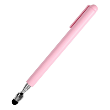 Penna stilo telescopica universale per touch screen, puntatore retrattile e con punta floccata speciale (rosa)