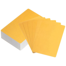 100 Stück Blanko-Visitenkarten aus Metall, 86 x 54, 0,45 mm, eloxiertes Aluminiumblech, Namenskarte für Lasergravur, DIY-Karten, Gold