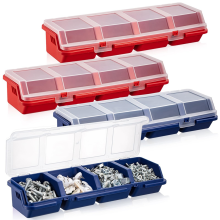 4 stuks schroeforganizers en opbergbakken met sloten, plastic hardware organizer box compartimentbout