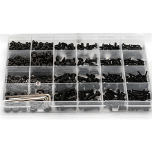1060Pcs Flat Head Hex Socket Cap Screw Kit M2-M5 Carbon Steel Countersunk Bolt Nut Assortment