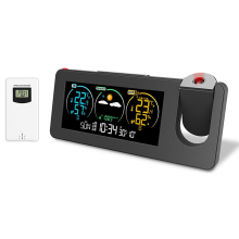 Elektronische Projektionswetterstation Thermometer Außen-/Innentemperatur und Luftfeuchtigkeit Digital