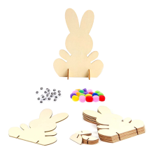 Osterhasen-Dekor, Kunsthandwerk für Kinder, Holzparty, 3D, DIY, unbehandeltes Holzzubehör