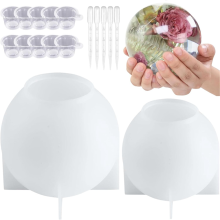 2 Stück große Kugelharzform, nahtlose Globus-Epoxidgussform für DIY-Bastelblumen