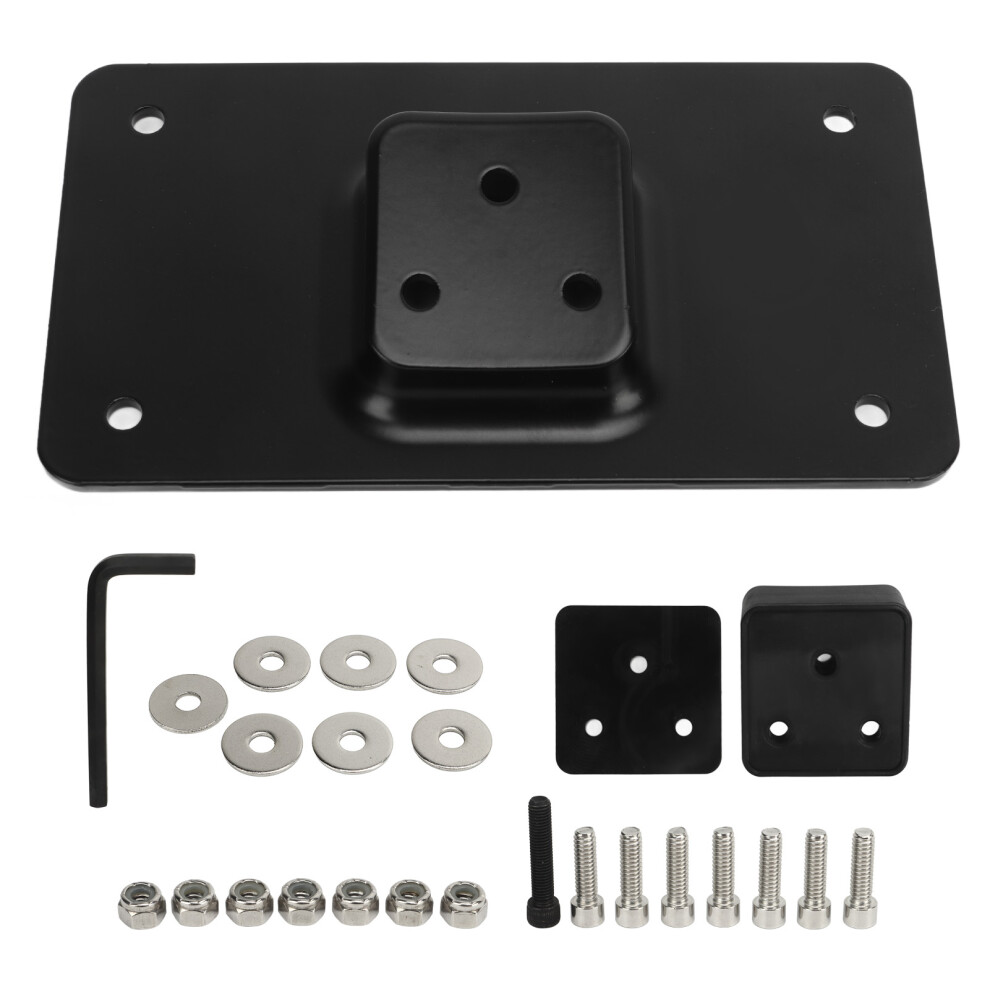 3 Holes Laydown License Plate Mount Steel License 9121376982880