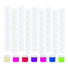 100er-Packung Mini-Farbbecher aus Kunststoff mit Deckel, Behältergläser, transparente Aufbewahrung, 0,5 oz (25 ml)